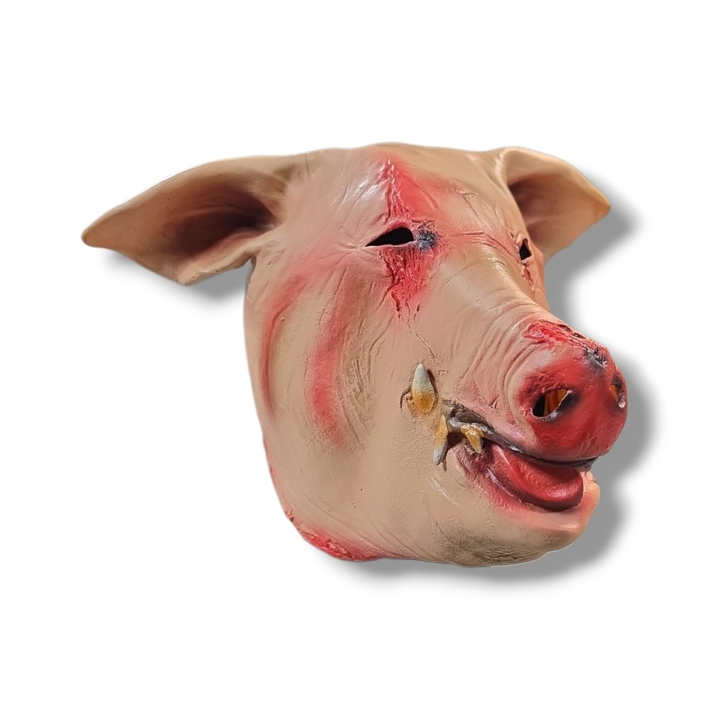 Latex Pig Adult Costume Mask Creepy Boar Head Animal Horror Cosplay Party Prop